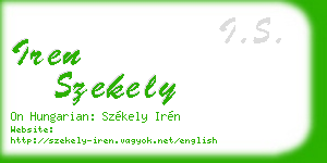 iren szekely business card